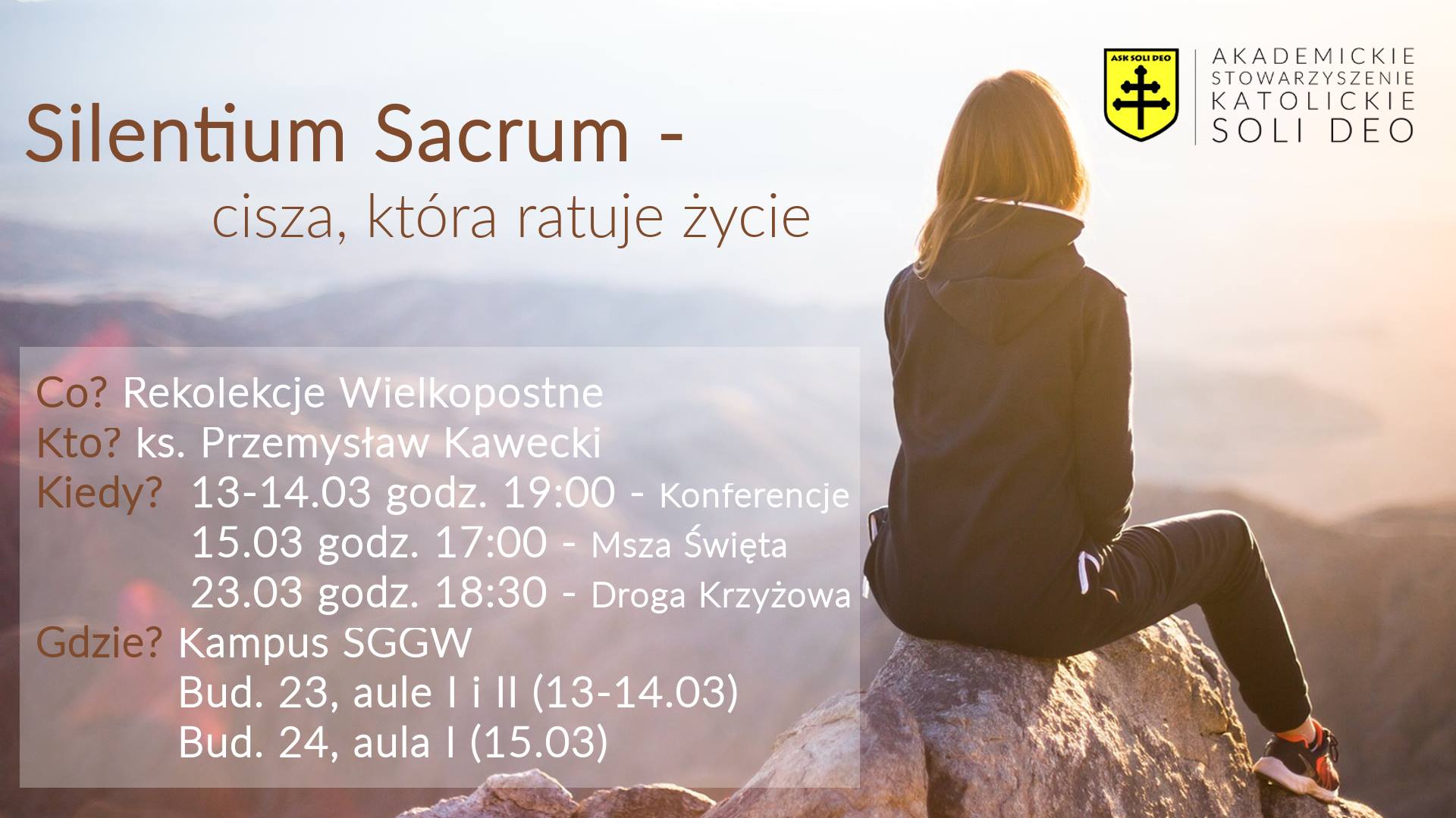 Rekolekcje Silentium Sacrum - cisza, która ratuje życie (SGGW)